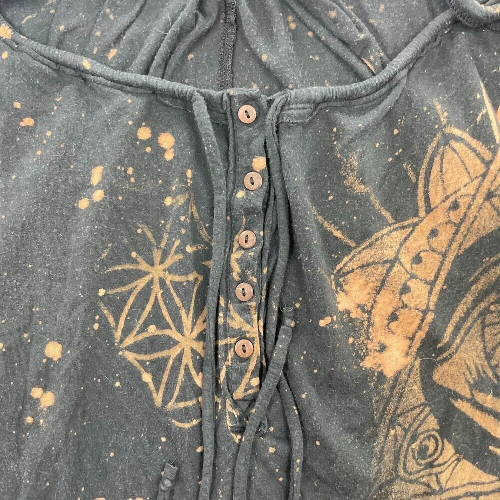 Custom Upcyled We The Free After Life Bleach Dyed Boho Oversized Tee Size Large - Picture 2 of 7